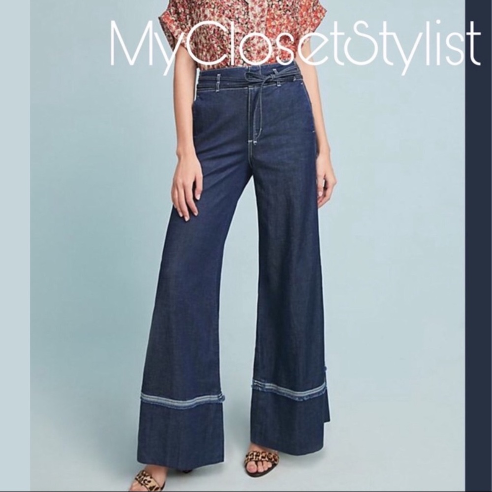 Anthropologie Pilcro Jeans NWT Wide Leg Belted Jean 26 ❤️